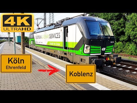 【4K】 Führerstandsmitfahrt Köln Ehrenfeld nach Koblenz HBF über Eifeltor,Bonn,Remagen,Andernach