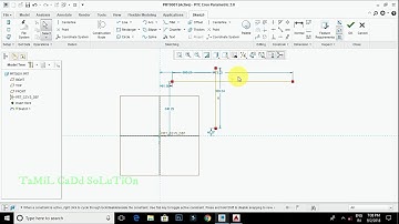 Creo 3.0 Sketch Edit Delete Segment, Corner, Rotate Tutorial -- Tamil