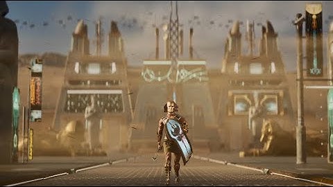 Futuristic Egypt , Cyberpunk guard, Cinematic made in Unreal Engine 5