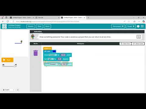 How to draw a square in artist lab of code.org