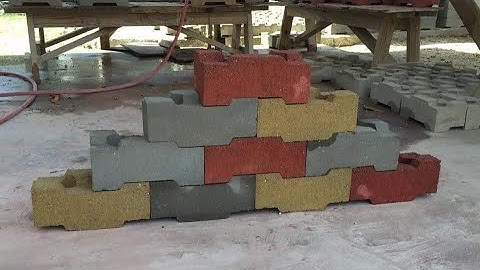 Soil clay interlocking brick cement concrete LEGO hydraform block samples show
