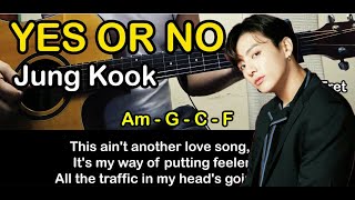 Yes or No - Jung Kook - Easy  Guitar Tutorial | Play Along | Acoustic Cover