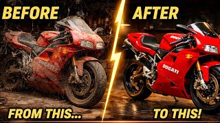 From Rust to Glory – Full Restoration of Red Ducati 916 (ASMR)
