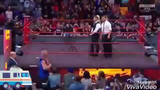 brock lesner destroy the Miz tv WWE Monday night raw 8\/8\/2017