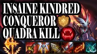 Kindred Quadra Kill With Conqueror Build Insane Bait By Lucian