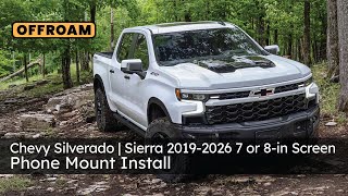 Chevy  Silverado & Silverado HD | GMC Sierra 1500 & Sierra HD Phone Mount Install - 7 or 8" Screen