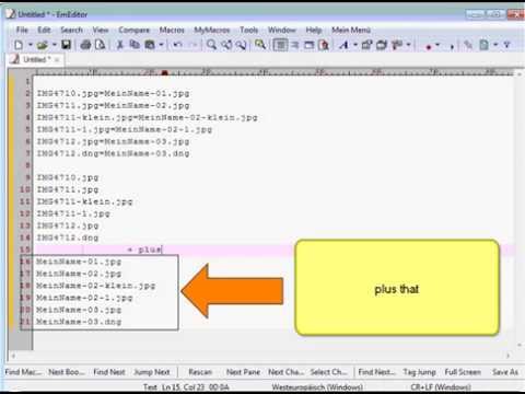 EmEditor Merge two blocks of text