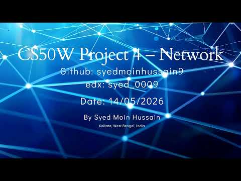 CS50W Project 4 Network| Syed Moin Hussain