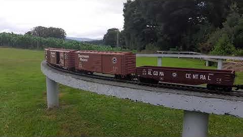 Running G Scale Garden Railway with the Avoca hills in the background, Part 2.