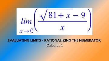 Evaluating Limits - Rationalizing the Numerator - Calculus 1 - Chroniva