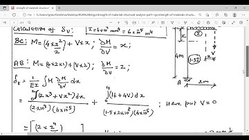 BE university question on deflection calculation by strain energy method