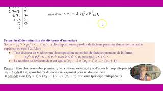 Arithmétique nombres premiers décomposition