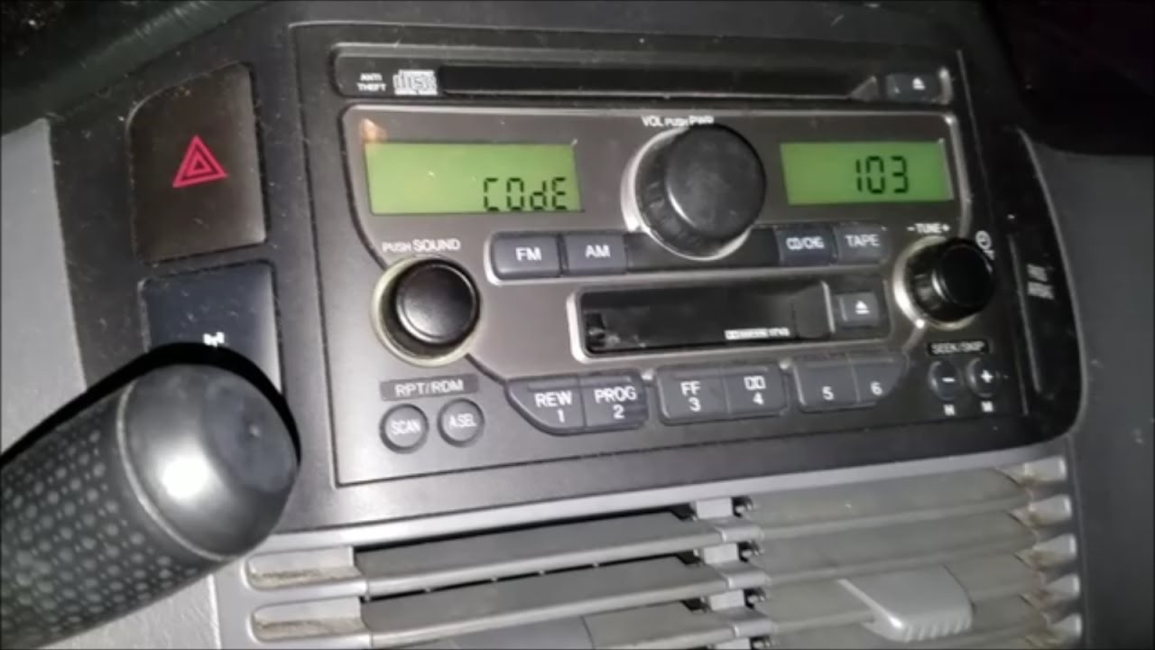 Ошибка радиокода Honda Pilot 2005 года