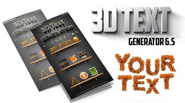 3D Text Generator 6.5 !! 3D Logo Generator !! 3D Shape Converter !! Photoshop Plugin