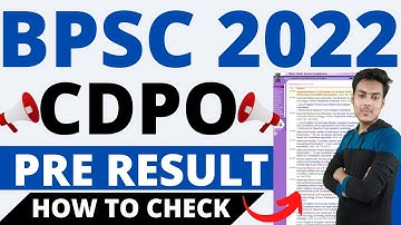 bpsc cdpo result 2022 | how to check bpsc cdpo pre result 2022