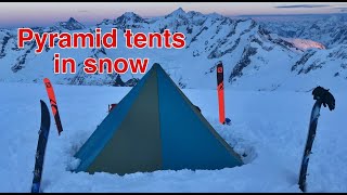 Tips for using pyramid tarp tents in snow
