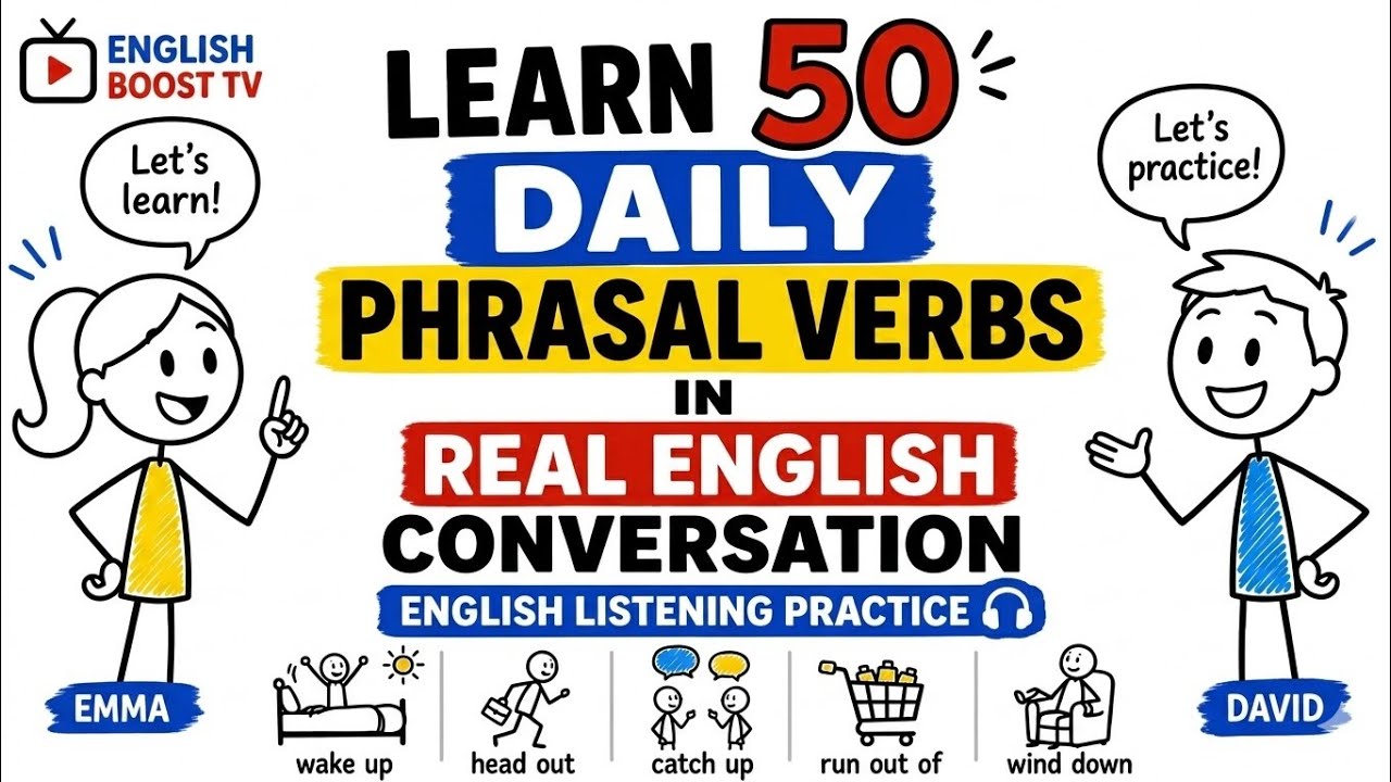 Learn 50 Daily Phrasal Verbs in Real English Conversation | English ...