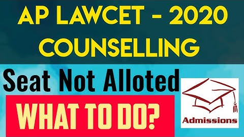 Seat Not Alloted | AP Lawcet Admissions | What to do | By Krishna