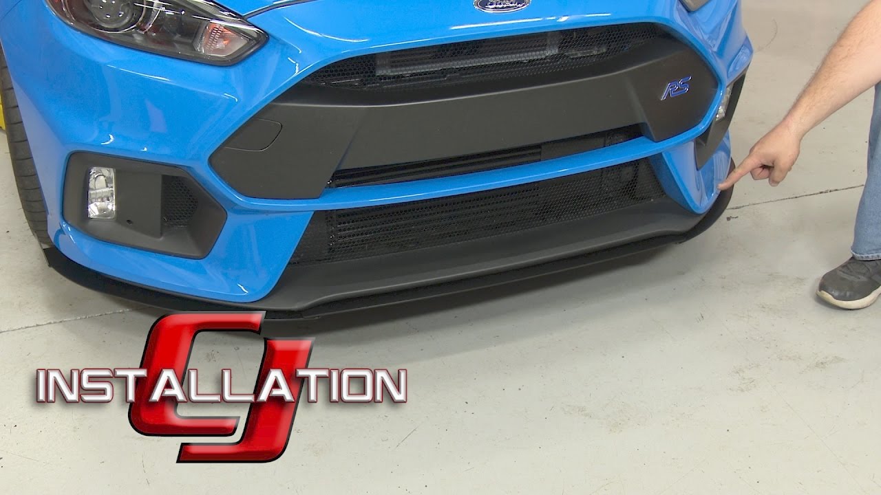 Focus RS Rally Innovations Front Splitter Aluminum Three-Piece Matte Black 2016-2018 Installation