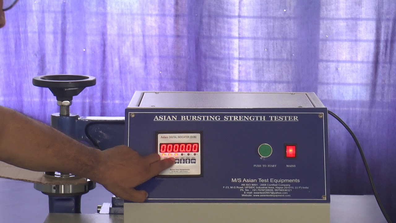 Bursting strength tester - YouTube