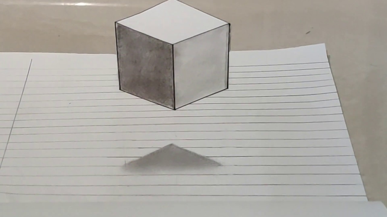 How to draw 3D Floating cube for kids and beginners | Illusion | 3D ...