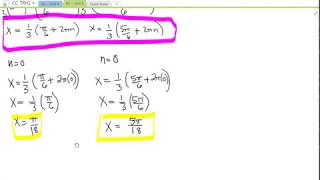 Trig 5D -- Solve Trigonometric Equations with multiple angles