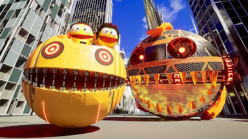 ROBOT PACMAN VS ROBOT MONSTER PAC VS MONSTER PAC #monsterpacman #robotpacman #pacman
