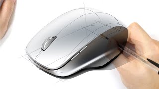 Product Design Sketching and Rendering (Drawing mouse)