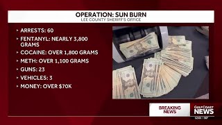 Lee County Sheriff's Office's narcotics operation ends with 60 arrests