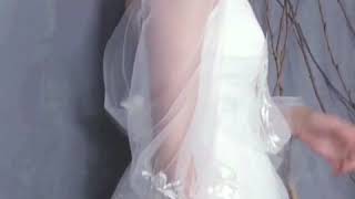 Spaghetti Straps Wedding Dress Long Sleeve Simple A Line White Wedding Gown