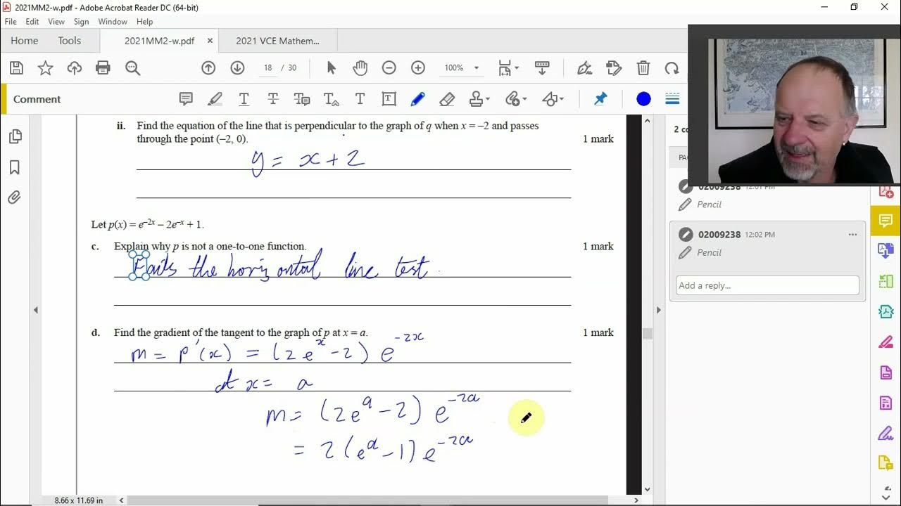 VCAA 2021 Maths Methods Exam 2 Section B Question 3 YouTube