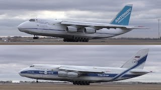 2 Antonov An-124s Taking Off from Calgary Airport ᴴᴰ