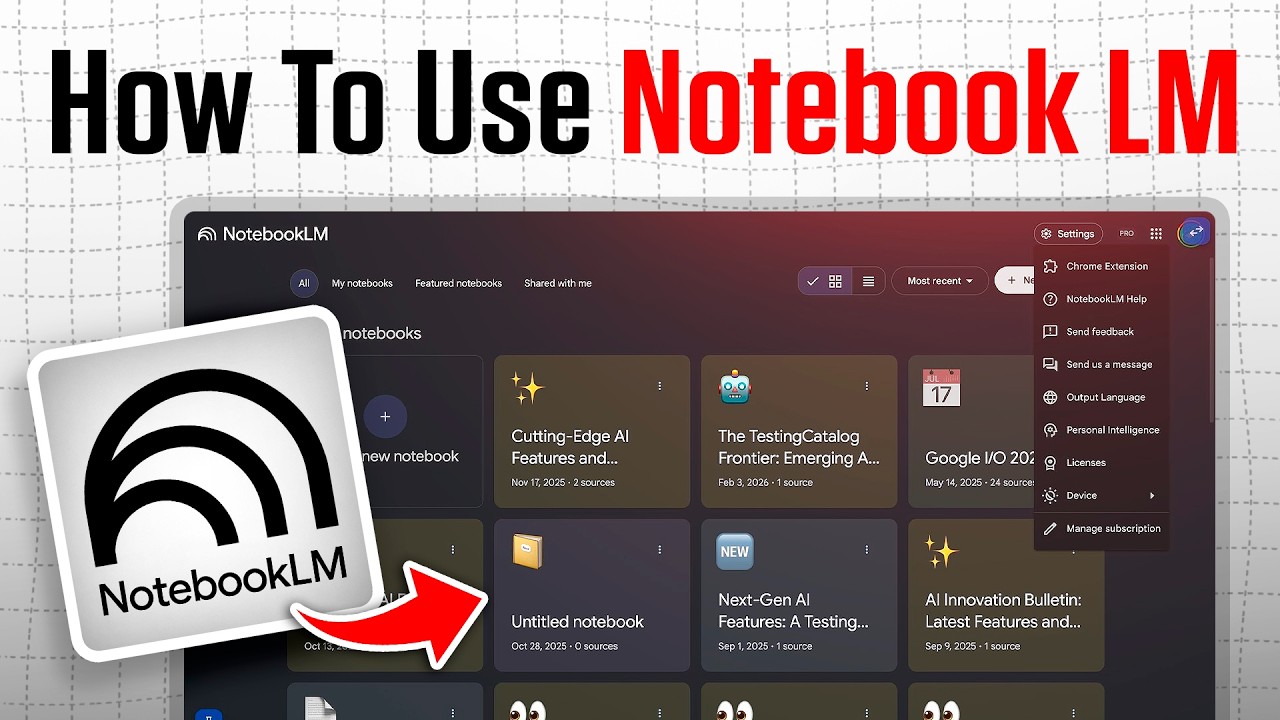 Notebook Lm Example User Interface How to Use Notebook LM | Google’s Most Powerful AI Tool 2026 - YouTube