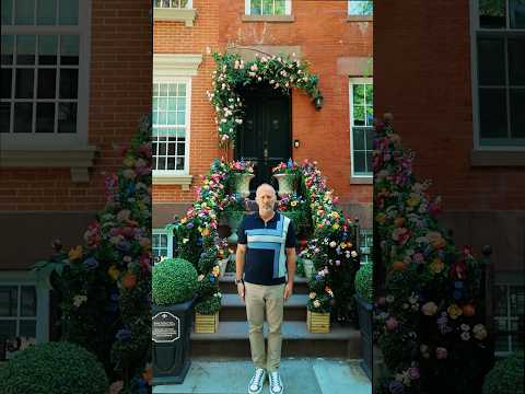 The Lego Botanicals Stoop on the Upper East Side, but make it #wesandersonstyle #nycstoop