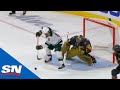 Zach Parise Bats The Puck Between His Legs To Score Beauty On Marc-André Fleury