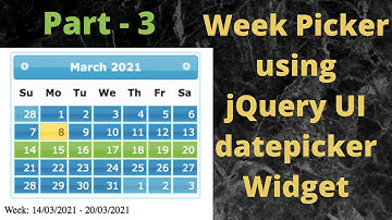 jQuery UI Week Picker: Develop A Week Picker using jQuery UI