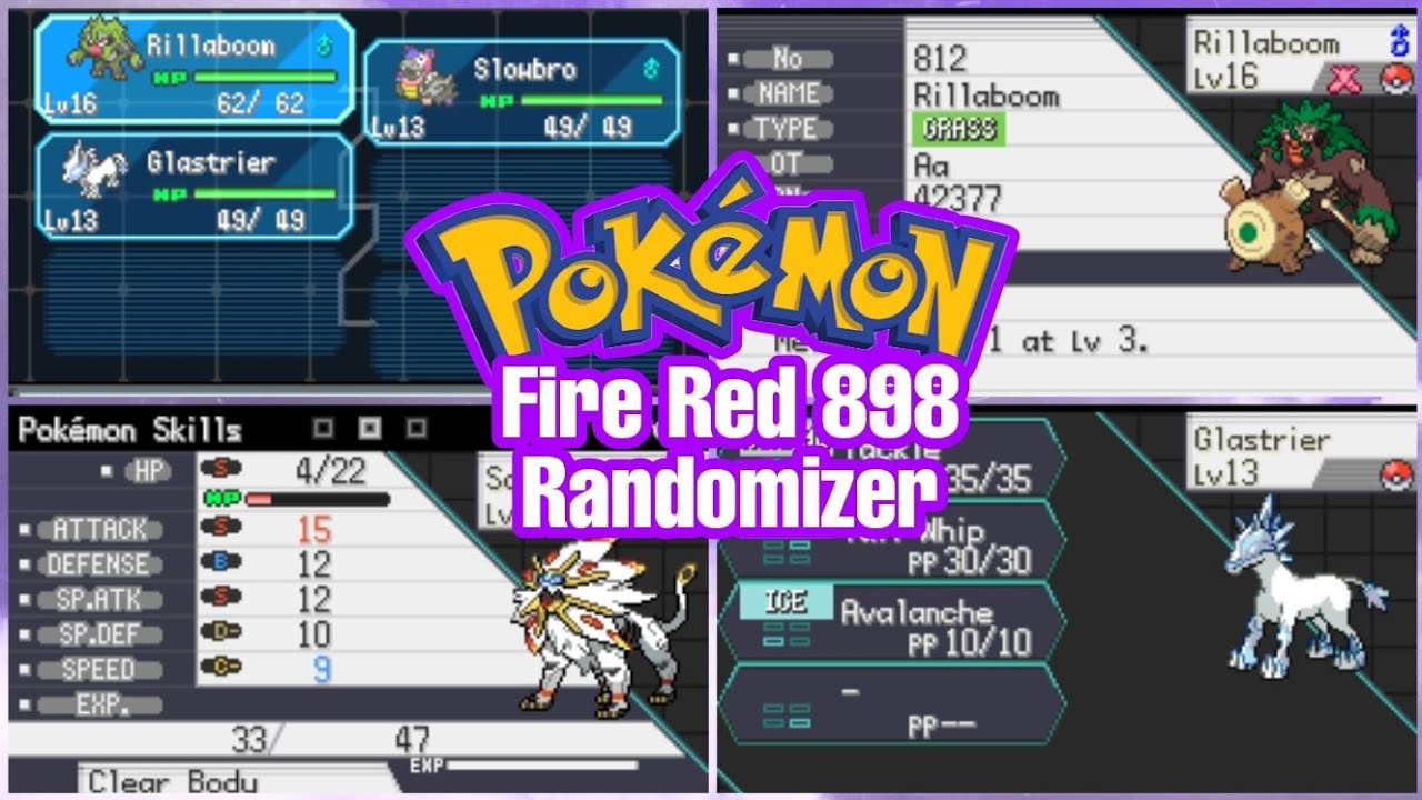 FireRed hack: - Pokemon Fire Red 898 Randomizer! (Pokemon, Abilities, and  Learnsets!)