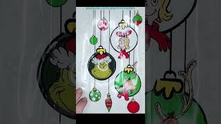 Making cute Grinch themed ornaments with treat bags and resin