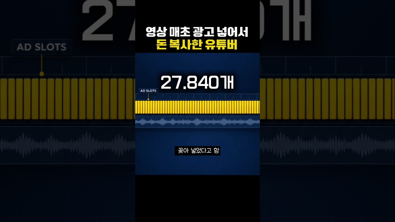 영상 1초 마다 광고 넣어서 돈 복사 사도한 유튜버