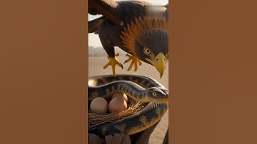 Snake attack on eagle nest #snake #attack #birds #eagle #nest #rescue #python #aishorts #nature #egg