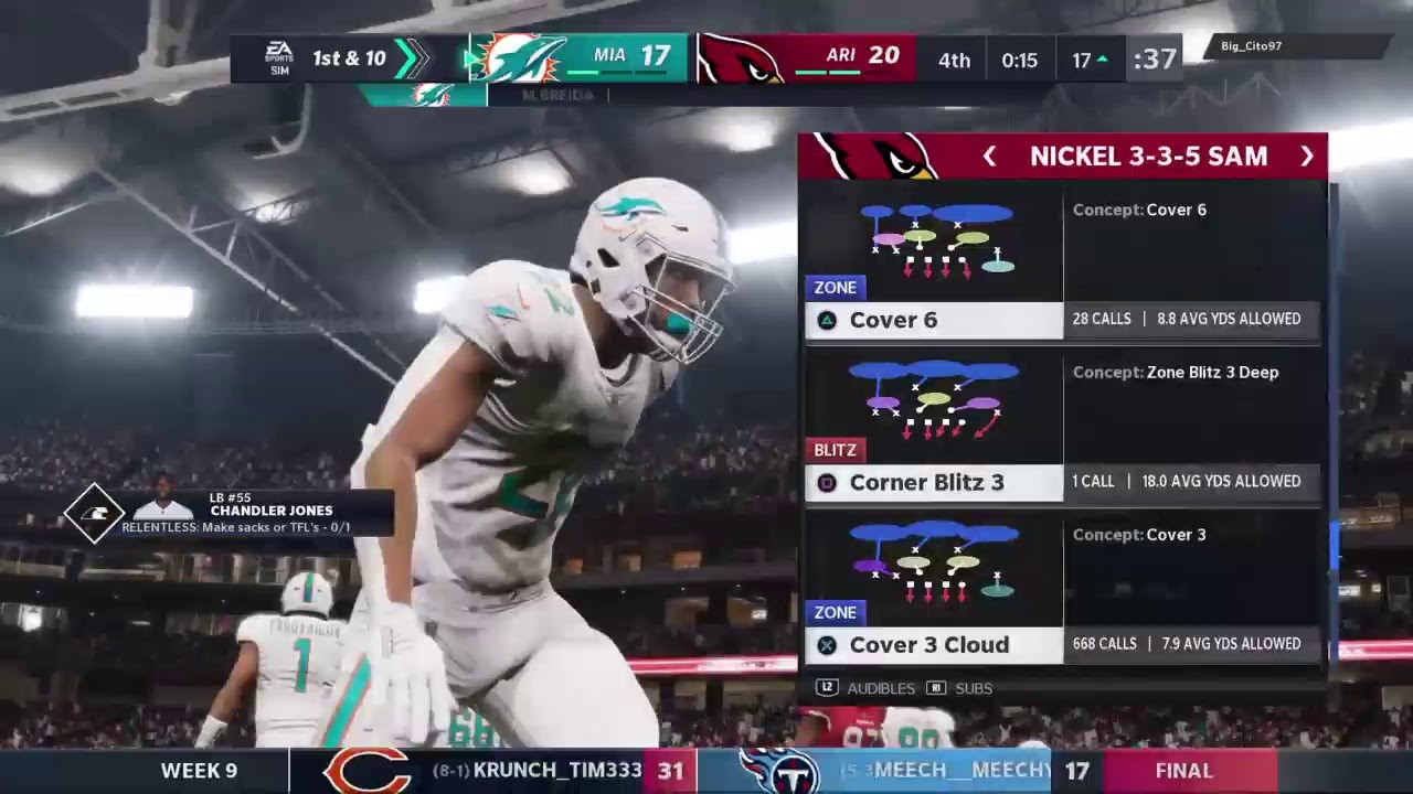 Madden21!!! Year 1 Week 9!!! Dolphins @ Cards "LMS" League Play!!! 