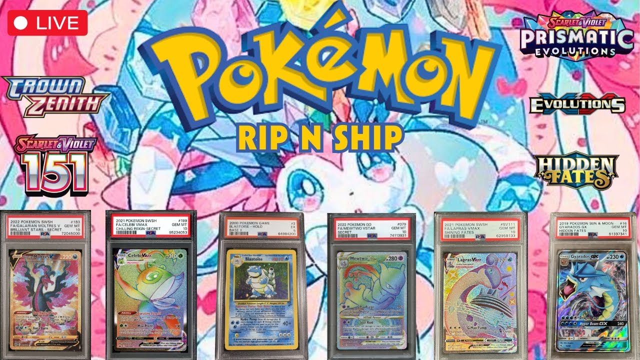 LIVE Pokemon RIP N SHIP! Hit ANY Chase WIN a PSA Slab! - YouTube