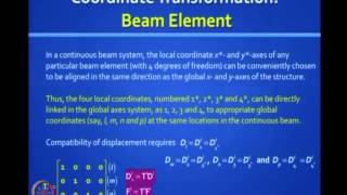 ⁣Mod-05 Lec-27 Matrix Analysis of Beams and Grids