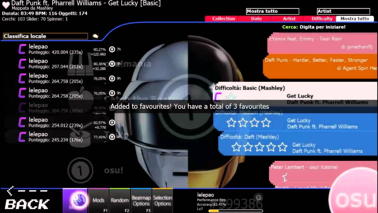 OSU! Get Lucky Daft Punk (Osu!+Osu!Mania) YouTube