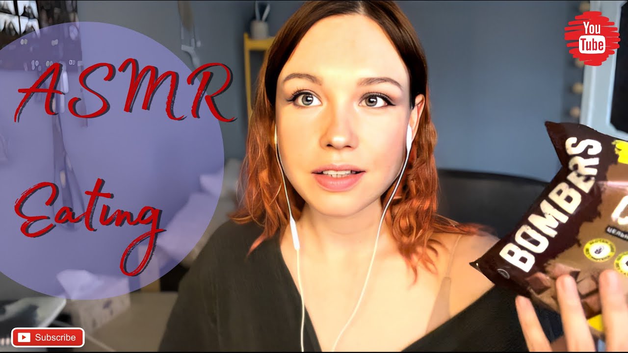 АСМР Итинг шоколадные чипсы и сочный апельсин - YouTube