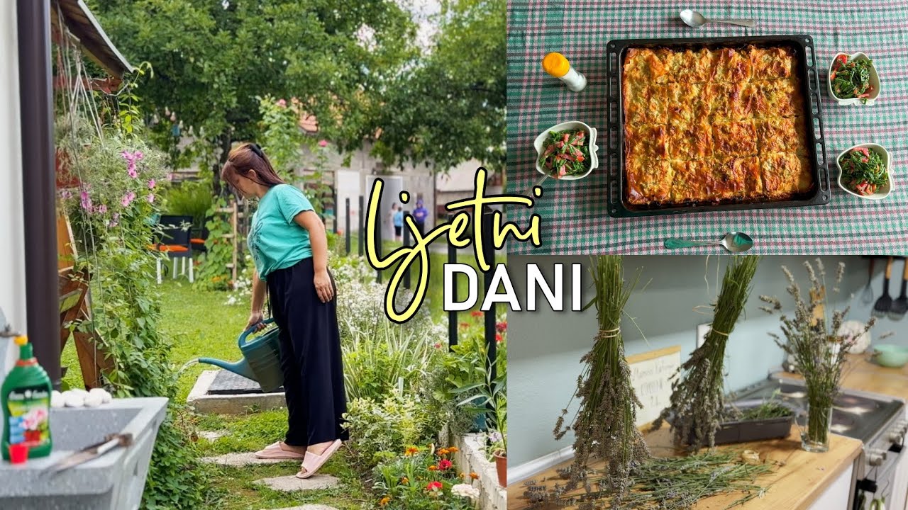 СВЕКРЁВЁР принёс мясо и фрукты из САДА, я пеку пирог, занимаюсь садоводством | Августовский ВЛОГ 💜🧺