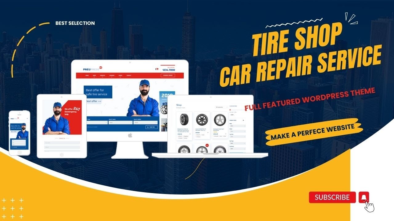 Tire Shop and Car Repair Services Website | Mechanic Workshops, Auto Centre Theme | PneuPress Theme - YouTube tire-shop-and-car-repair-services-website-mechanic-workshops-auto-centre-theme-pneupress-theme-youtube