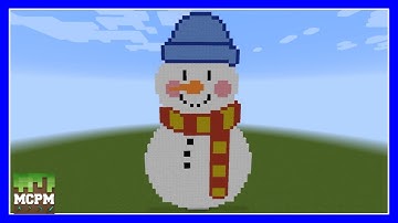 How To Build A Christmas Snowman Pixel Art In Minecraft