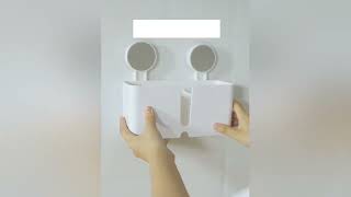 ZYNCORIA Wall Mounted Toothbrush Holder for Bathroom | No Drill Self Adhesive Storage Organizer