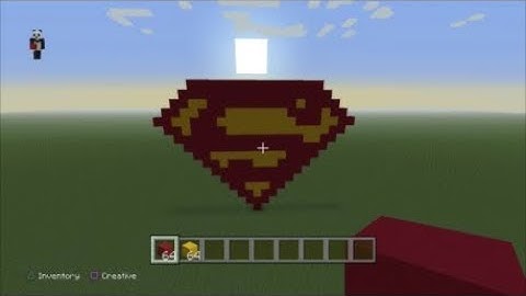 how to make a superman logo - minecraft - pixel art